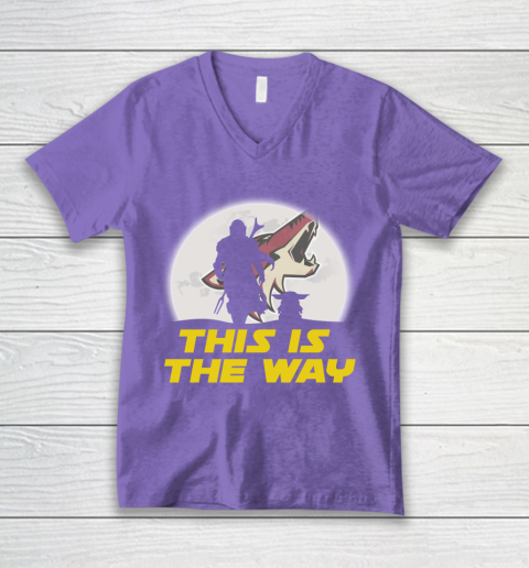 Arizona Coyotes NHL Ice Hockey Star Wars Yoda And Mandalorian This Is The Way V-Neck T-Shirt 8