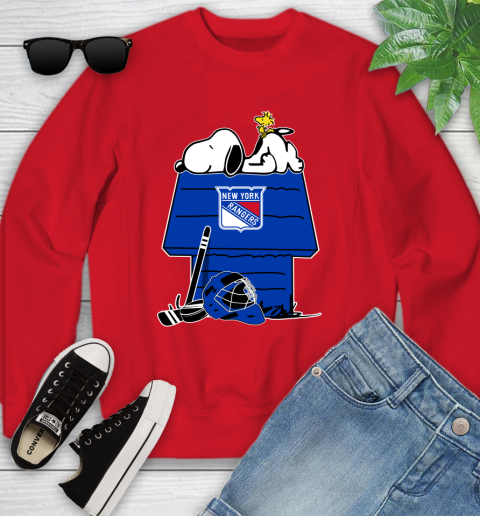 New York Rangers NHL Hockey Snoopy Woodstock The Peanuts Movie Youth Sweatshirt 9