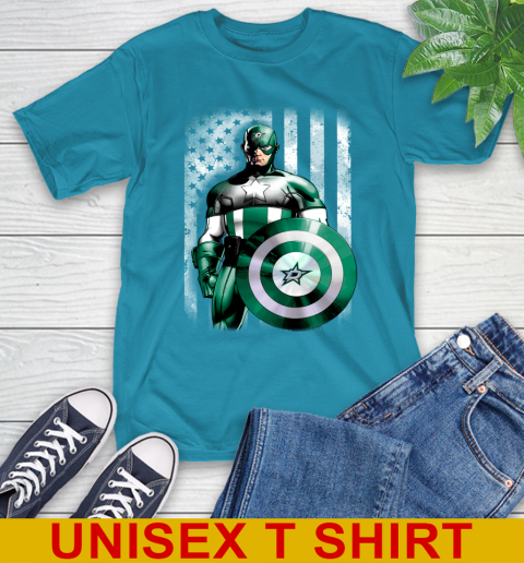 Dallas Stars NHL Hockey Captain America Marvel Avengers American Flag Shirt T-Shirt 9