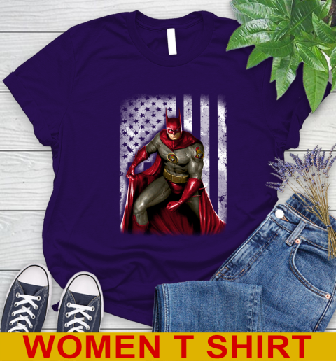 Ottawa Senators NHL Hockey Batman DC American Flag Shirt Women's T-Shirt 4