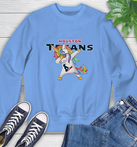 Houston Texans NFL Football Funny Unicorn Dabbing Sports Sweatshirt 11