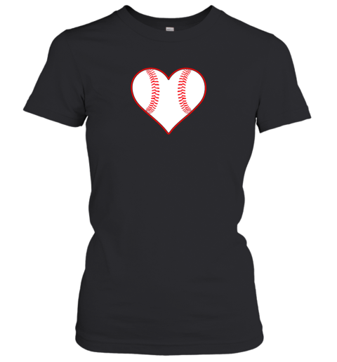 Baseball Player, Coach or Fan Heart Shaped Baseball Graphic Women's T-Shirt