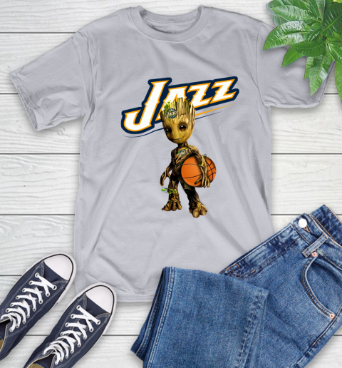 Utah Jazz NBA Basketball Groot Marvel Guardians Of The Galaxy T-Shirt 6
