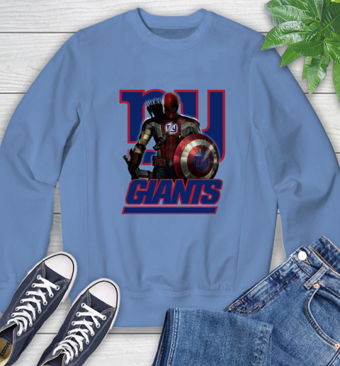 NFL Captain America Thor Spider Man Hawkeye Avengers Endgame Football New York Giants Sweatshirt 11