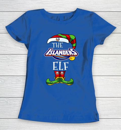 New York Islanders Christmas ELF Funny NHL Women's T-Shirt 8