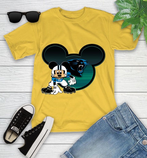 NFL Carolina Panthers Mickey Mouse Disney Football T Shirt Youth T-Shirt 8