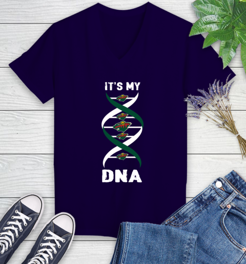 Minnesota Wild NHL Hockey It's My DNA Sports Women's V-Neck T-Shirt 3
