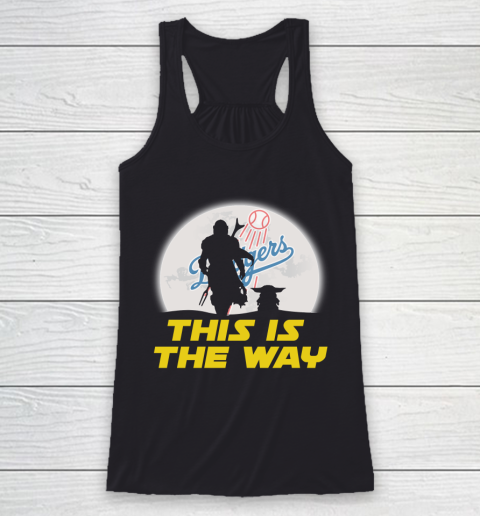 Los Angeles Dodgers MLB Baseball Star Wars Yoda And Mandalorian This Is The Way Racerback Tank