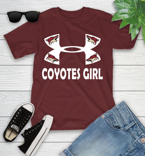 NHL Arizona Coyotes Girl Under Armour Hockey Sports Youth T-Shirt 14