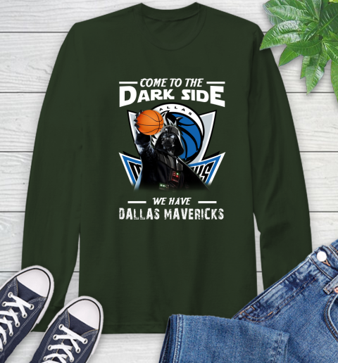 NBA Come To The Dark Side We Have Dallas Mavericks Star Wars Darth Vader Basketball Long Sleeve T-Shirt 7