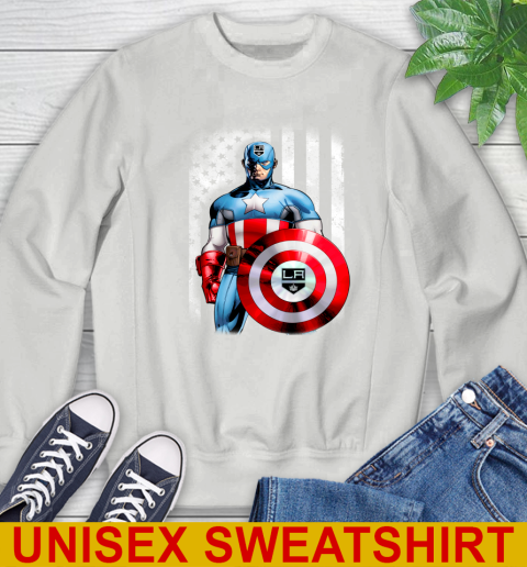 Los Angeles Kings NHL Hockey Captain America Marvel Avengers American Flag Shirt Sweatshirt 5