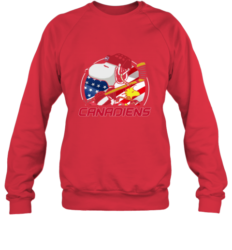 rjbs montreal canadienssnoopy and woodstock nhl sweatshirt 35 front red