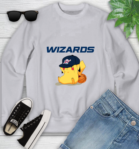 NBA Pikachu Basketball Sports Washington Wizards Youth Sweatshirt 4