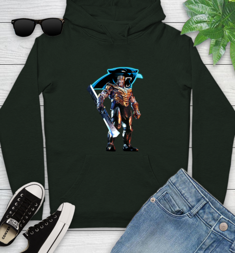 NFL Thanos Gauntlet Avengers Endgame Football Carolina Panthers Youth Hoodie 13