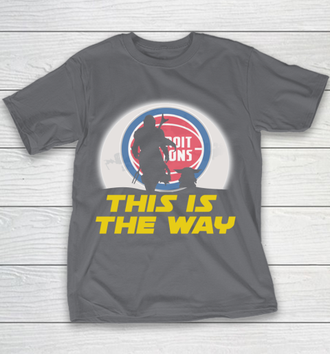 Detroit Pistons NBA Basketball Star Wars Yoda And Mandalorian This Is The Way Youth T-Shirt 5