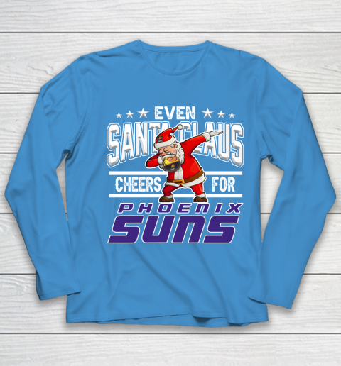 Phoenix Suns Even Santa Claus Cheers For Christmas NBA Youth Long Sleeve 5