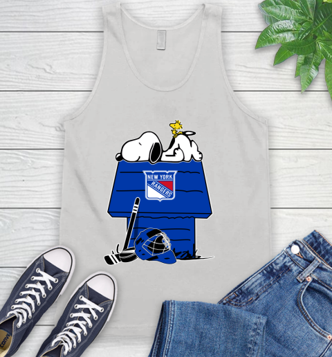 New York Rangers NHL Hockey Snoopy Woodstock The Peanuts Movie Tank Top