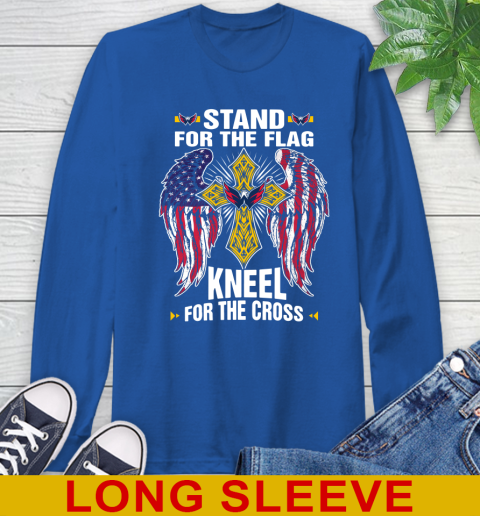 NHL Hockey Washington Capitals Stand For Flag Kneel For The Cross Shirt Long Sleeve T-Shirt 11