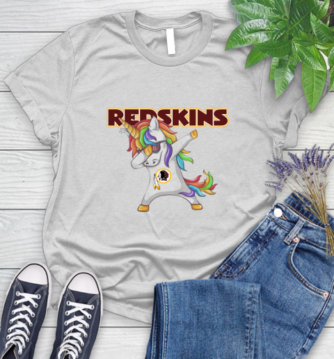 Washington Redskins NFL Football Funny Unicorn Dabbing Sports Women's T-Shirt