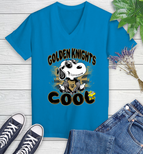 NHL Hockey Vegas Golden Knights Cool Snoopy Shirt Women's V-Neck T-Shirt 5