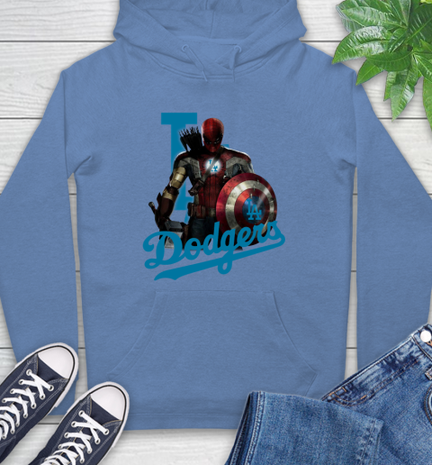 MLB Captain America Thor Spider Man Hawkeye Avengers Endgame Baseball Los Angeles Dodgers Hoodie 11