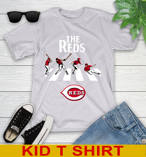 MLB Baseball Cincinnati Reds The Beatles Rock Band Shirt Youth T-Shirt 4