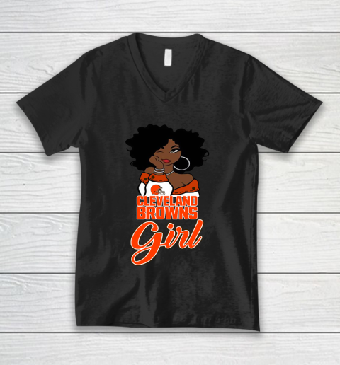 Cleveland Browns Girl NFL V-Neck T-Shirt