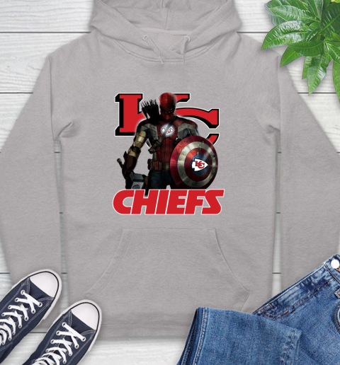 NFL Captain America Thor Spider Man Hawkeye Avengers Endgame Football Kansas City Chiefs Hoodie 12