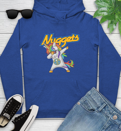 Denver Nuggets NBA Basketball Funny Unicorn Dabbing Sports Youth Hoodie 9