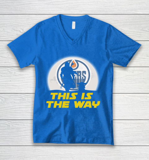 Edmonton Oilers NHL Ice Hockey Star Wars Yoda And Mandalorian This Is The Way V-Neck T-Shirt 5