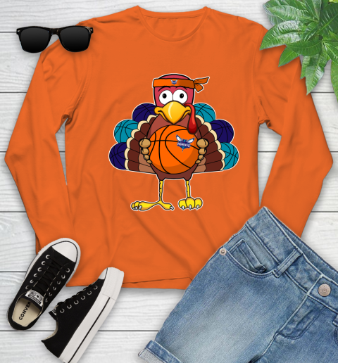 Charlotte Hornets Turkey thanksgiving day Youth Long Sleeve 4