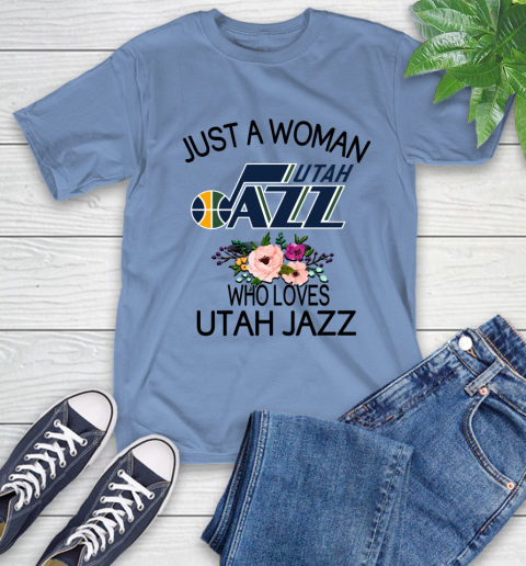 NBA Just A Woman Who Loves Utah Jazz Basketball Sports T-Shirt 11