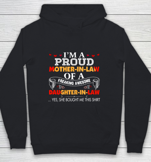 I m A Proud Mother In Law Freaking Awesome Daughter Gift For Mother's Day Youth Hoodie