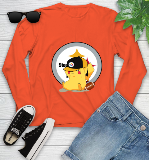 NFL Pikachu Football Sports Pittsburgh Steelers Youth Long Sleeve 4