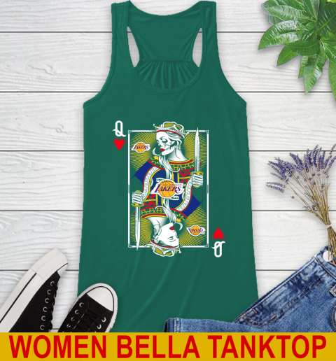 NBA Basketball Los Angeles Lakers The Queen Of Hearts Card Shirt Racerback Tank 5