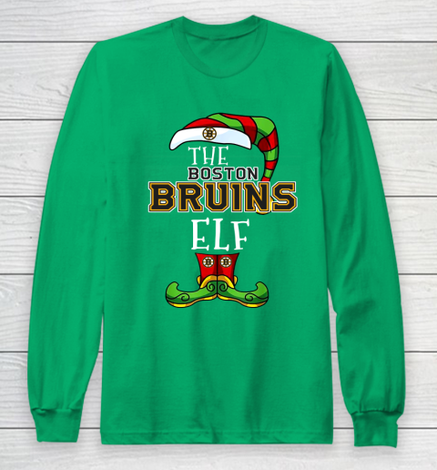 Boston Bruins Christmas ELF Funny NHL Long Sleeve T-Shirt 4