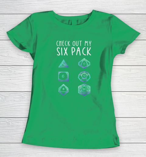 Funny Check Out My Six Pack Dice For Dragons D20 RPG Gamer Women's T-Shirt 4