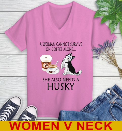 Women cannot survive on coffee alone she also need a HUSKY tshirt 72