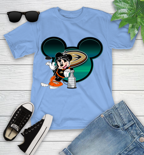 NHL Anaheim Ducks Stanley Cup Mickey Mouse Disney Hockey T Shirt Youth T-Shirt 11