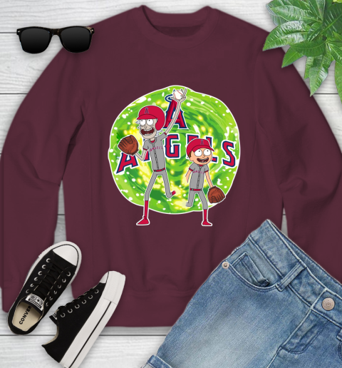 MLB Los Angeles Angels Rick And Morty Baseball Sports Youth Sweatshirt 5