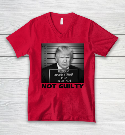 Trump Not Guilty V-Neck T-Shirt - Image 4