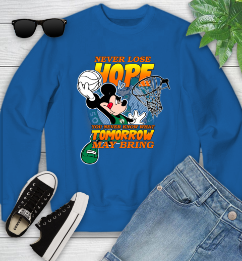 Boston Celtics NBA Basketball Mickey Disney Never Lose Hope Youth Sweatshirt 7