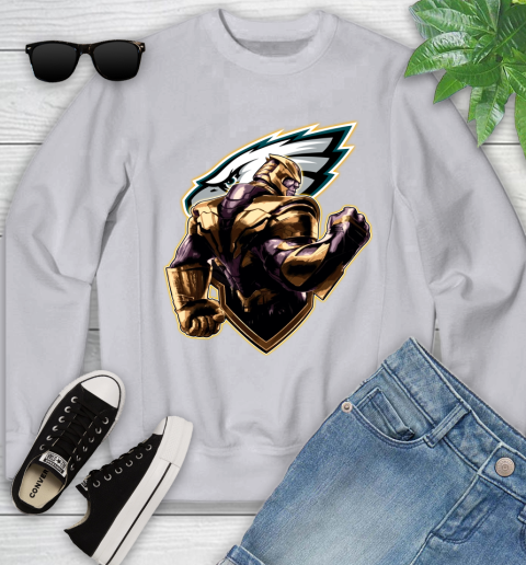 NFL Thanos Avengers Endgame Football Sports Philadelphia Eagles Youth Sweatshirt 4