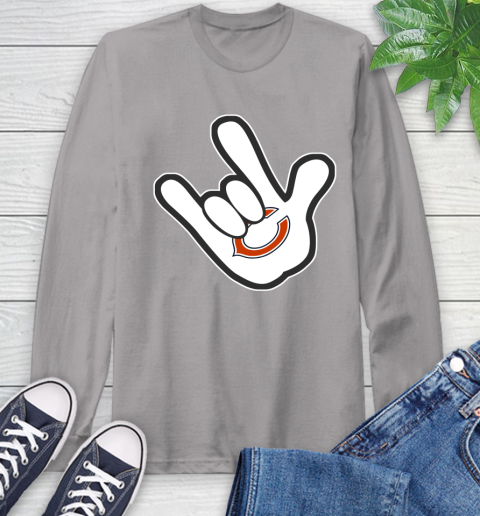 Chicago Bears NFL Football Mickey Rock Hand Disney Long Sleeve T-Shirt 6