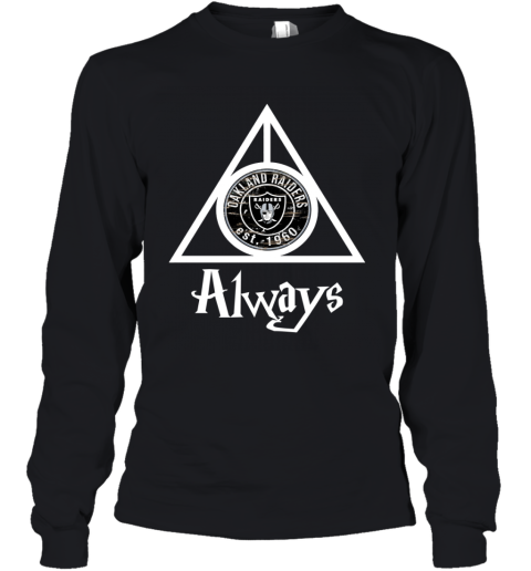 Always Love The Oakland Raiders x Harry Potter Mashup NFL slvn always love the oakland raiders x harry potter mas youth long sleeve 50 front black