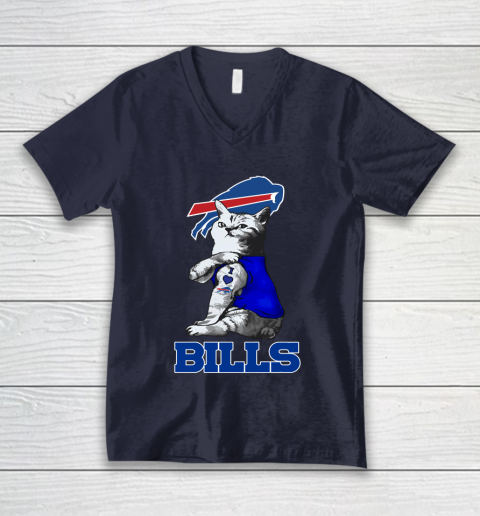 NFL Football My Cat Loves Buffalo Bills V-Neck T-Shirt 2