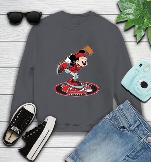 NHL Hockey New Jersey Devils Cheerful Mickey Disney Shirt Sweatshirt 6