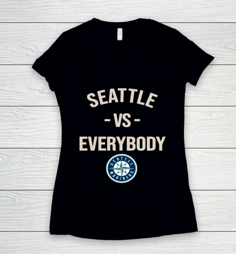 Seattle Mariners Vs Everybody Women's V-Neck T-Shirt