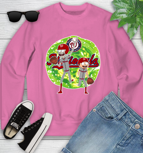MLB Washington Nationals Rick And Morty Baseball Sports Youth Sweatshirt 7