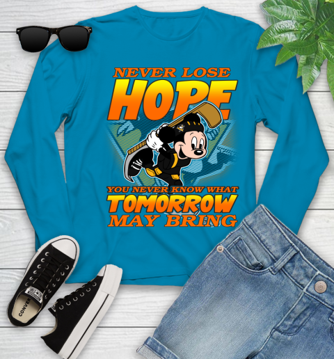 Pittsburgh Penguins NHL Hockey ootball Mickey Disney Never Lose Hope Youth Long Sleeve 8